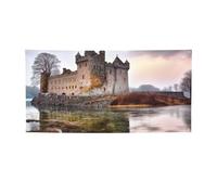 Castle Near Lake Stones Bannière imprimée pour intérieur et extérieur - Bannières et panneaux de fête personnalisés - Toile de fond pour photo - Toile de fond pour entreprise, remise de diplôme