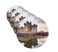 Castle Near Lake Stones Lot de 4 cartes de désodorisants de voiture personnalisés pour homme et femme - Tablettes d'aromathérapie - Cartes parfumées à suspendre pour armoire de salle de bain