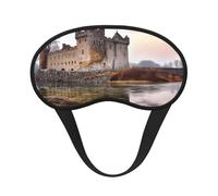 Castle Near Lake Stones Masque de sommeil pour femmes, filles, hommes, doux et confortable avec sangle réglable, couverture occultante pour voyage, yoga, sieste, travail