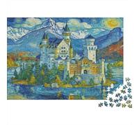 Castle on Lake 100% Recycled Cardboard Van Gogh Castle Art 1000 Piece Puzzle for Adults The Impossible Challenge 70x50cm/1000pcs