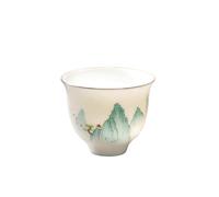 Castle Peak Lot de 6 tasses à thé en porcelaine blanche en jade