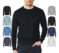 Castle Point CSPKNT003 Pull 100 % coton pour homme, col rond, Noir, XXL