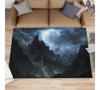 Castle Rug - Tapis de bain château médiéval - Tapis de couloir gothique, lavable, antidérapant et doux pour décoration d'intérieur - 177,8 x 304,8 cm