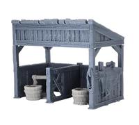 Castle Stables - Lot de 5 pièces de terrain d'écurie pour jeux de rôle de table | Paysage médiéval à l'échelle de 28 mm | DND, jeux de guerre | Paysage imprimable | PLA et résine non peinte