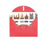 Castle Steamship Lot de cartes de vœux avec intérieur vierge en papier nacré rouge pour anniversaire, mariage