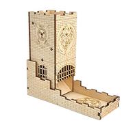 Castle Tour à dés avec plateau en bois découpé au laser - Rouleau facile à sculpter - Parfait pour jeux de société, D&D et RPG (Château)