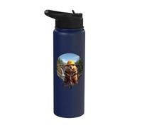 CASTOR AMUSANT SUR UN TRICYCLE AU BARRAGE Stainless Steel Insulated Water Bottle