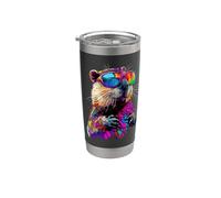 Castor avec Lunettes de Soleil J'aime les Rongeurs Castors Gobelet isotherme en acier inoxydable double paroi
