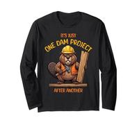 Castor Dam Project Jeu de Mots Ouvrier de Construction Manche Longue