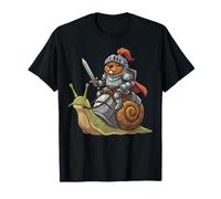 Castor Knight Riding a Snail Medieval Fantasy T-Shirt