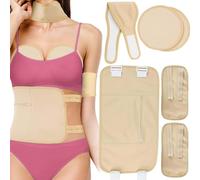 Castor Oil Pack Lot de 6 pièces : Lot d'huile de ricin réutilisable pour abdomen, mollet, genoux, taille, poitrine, huile de ricin enveloppante pour la circulation sanguine et douleurs musculaires