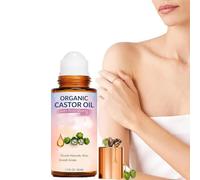 Castor Oil Roll-On with Roller,Organic Castor Oil Roller Ball,Cold Pressed,Suitable for Face and Body,Hair, Eyebrows,Nourishes and Moisturize Skin (1 Pcs)