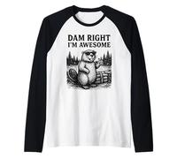 Castor Pun Blague Graphique Vintage Animal Humour Awesome Manche Raglan