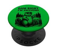 Castor Pun Blague Graphique Vintage Animal Humour Awesome PopSockets PopGrip Adhésif