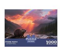Castor Puzzles 1000 Pièces Cadeau Unique Faune Sauvage Jeu Éducatif Challenge Toy À De Qualité Supérieure Peinture Art pour Adultes Et Enfants À Partir De 14 Ans 38x26cm/1000pcs