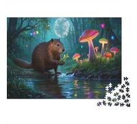 Castor Puzzles Puzzle 1000 Pièces Adulte Puzzle De Qualité Supérieure Défi Jouets forêt champignonss Jeu Éducatif De l'art De La Décoration 1000pcs (75x50cm)