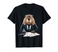 Castor Travailler Ecriture Espace de travail Motif Animal Art Castor T-Shirt