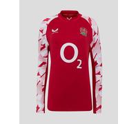 Castore Long Sleeve Drill Top England Rugby 2025 Womens Rouge/Blanc 16 (XL) Female