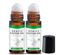 Castorglo Rouleau d'huile de ricin doré bio, cicatrices et vergetures - Soin du corps à l'huile de ricin, crème de massage corporel pour peaux sèches (2pc)