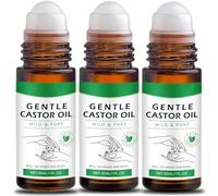 Castorglo Rouleau d'huile de ricin doré bio, cicatrices et vergetures - Soin du corps à l'huile de ricin, crème de massage corporel pour peaux sèches (2pcs)