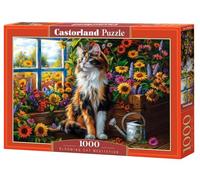 Castorland - Puzzle 1000 pièces - Blooming Cat Meditation - Paysage floral, adulte - C-105342-2