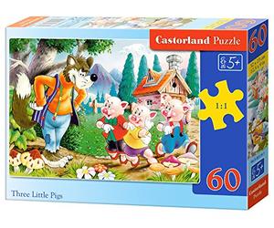 Castorland - B-06519-1 - Puzzle - Les Trois Petits Cochons - 60 Pièces