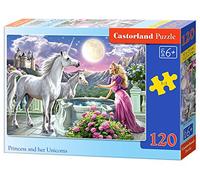 Castorland - B-13098-1 - Puzzle - Princesse et Licornes - 120 Pièces