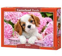 Castorland - B-52233 - Puzzle - Chiot dans Fleurs Roses - 500 Pièces