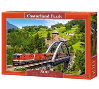 Castorland B-52462 Hobby Panoramic Train On The Bridge Jigsaw Puzzle, 500 Pieces