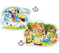 Castorland Blanche-Neige et les sept nains 2xPuzzle (9+15) Teile B-020041