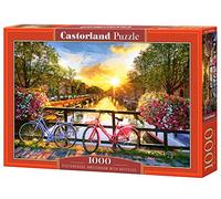 Castorland- Picturesque Amsterdam with Bicycles 1000 Piece Jigsaw Puzzle castorine vélo, C-104536-2, Multicolore