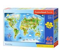 Castorland Carte du monde au 40e étage pièces de puzzle Maxi Multicolore G