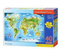 Castorland Carte du Monde Puzzle 40 Teile maxi B-040117-1
