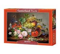 Puzzle 2000 pièces - CASTORLAND - Still Life with Flowers and Fruit Basket - Marron - Adulte - 1500-2000 pièces