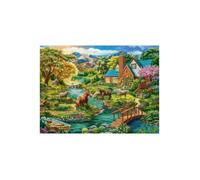 Castorland Puzzle C-200931-2 – 2000 pièces, maison idyllique avec chevaux, pour adultes