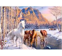 CASTORLAND Puzzle 500pc. Fusion hivernale - Paysage hivernal de chevaux