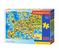 CASTORLAND Puzzle Carte de l'Europe 100 pièces