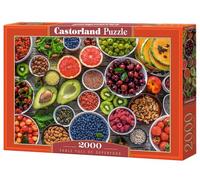 CASTORLAND Puzzle de 2000 pièces, table pleine de superaliments, puzzle de nourriture, variété de fruits et de noix, nourriture colorée, puzzle adulte