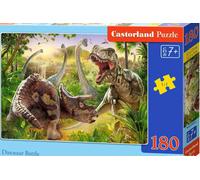 Castorland Puzzle - Dinosaures Combat T-Rex 180 Pièces Ab 7 Ans Taille 32x23cm
