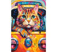 Puzzle 1000 pièces : Voyage en bus de chat