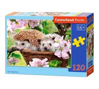 CASTORLAND Puzzle Printemps (Hérisson dans un panier) 120 pièces