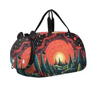 Castors DrôLes De Bande DessinéE Sac de Sport Natation avec Compartiment à Chaussures,Sac de Voyage Weekend Sac à Main pour Filles GarçOns