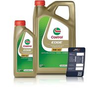 Castrol Edge Titanium FSTTM Lot de 2 bidons d’huile moteur 5W-40 1 litre + 5 litres = 6 litres, incl. Support de vidange d’huile Castrol ; Spécifications / autorisations : ACEA C3; API SN/CF; VW 502 00 / 505 00 / 505 01; BMW Longlife-04 ;