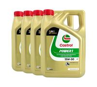 CASTROL Énergie 1 4T 15W-50 2-Rad L'Huile De Moteur Api Sn, Jaso MA2, 4x4 Litre