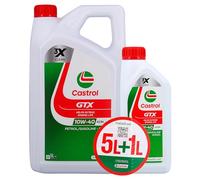 CASTROL GTX 10W-40 A3/B4, Huile Moteur, Lot 5+1L