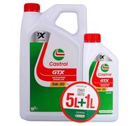 Huile Moteur - Castrol Gtx - 5w-30 C4 - 5l+1l - Offre Spéciale Blanc
