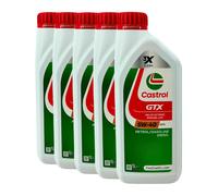 CASTROL GTX 5W-40 A3/B4 Pkw-Motorenöl VW 502 00, VW 505 00, MB 229.3, 5x1 Litre