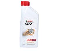 CASTROL Huile moteur GTX 15W-40 Huile minérale ACEA A3/B3 API SL API CF A3/B3 1 L Compatible avec VW Golf IV 3/5 portes 1J1 Golf V 3/5 portes 1K1 Polo IV 3/5 portes 9N, 9A Touran I 1T1, 1T2