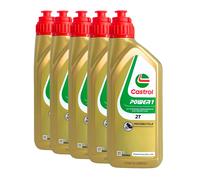 CASTROL Power 1 2T Huile Moteur 2 Roues API TC, ISO-L-EGD, JASO FD, 5x1 Litres