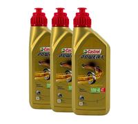 CASTROL Power 1 4T 10W-40 Huile Moteur 2 Roues API SN, JASO MA2, 3x1 Litre